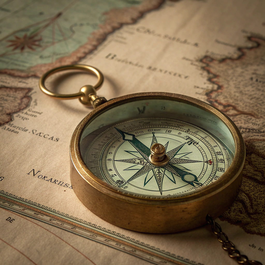 Strategic planning compass illustration